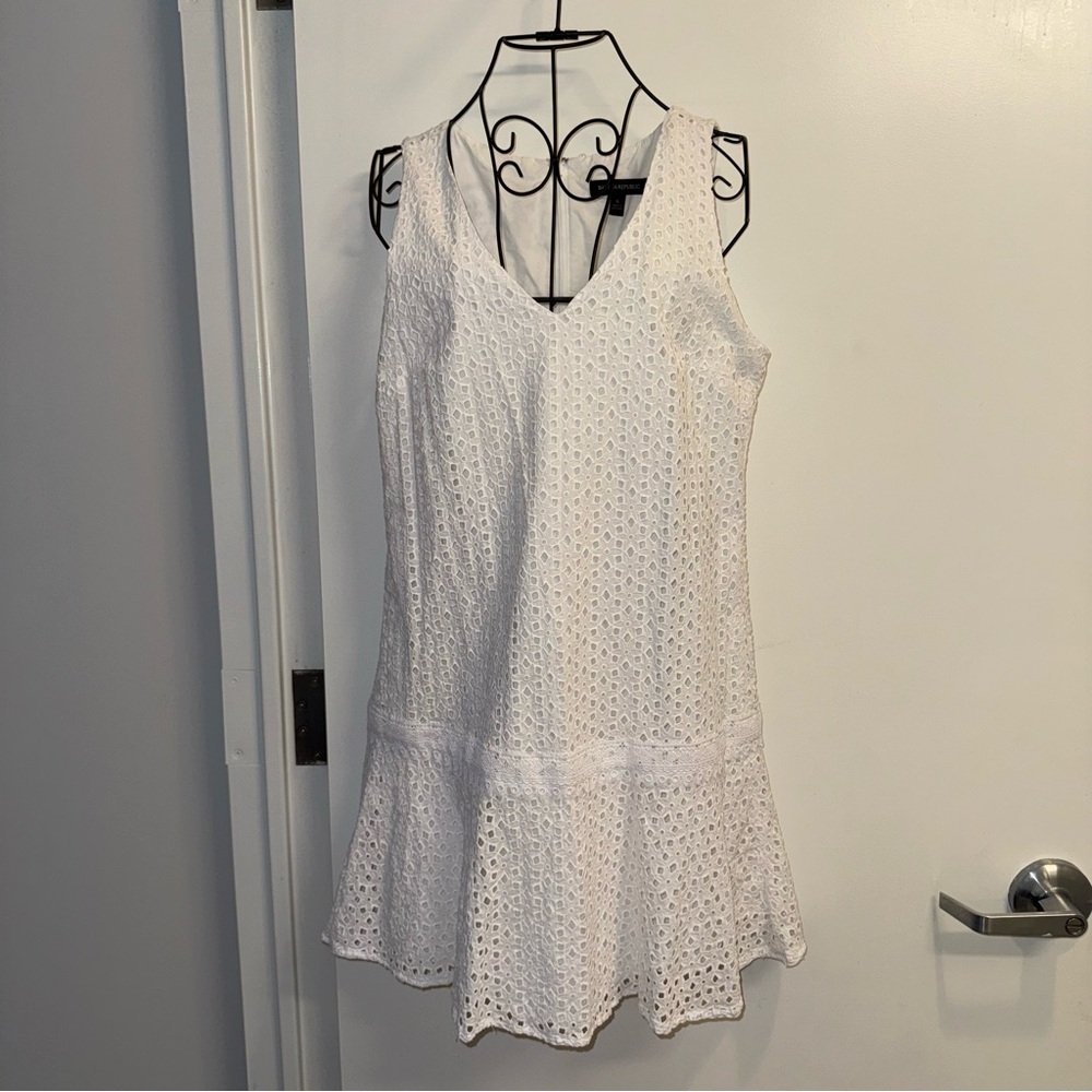Banana Republic Sleeveless White Eyelet Mini Dress